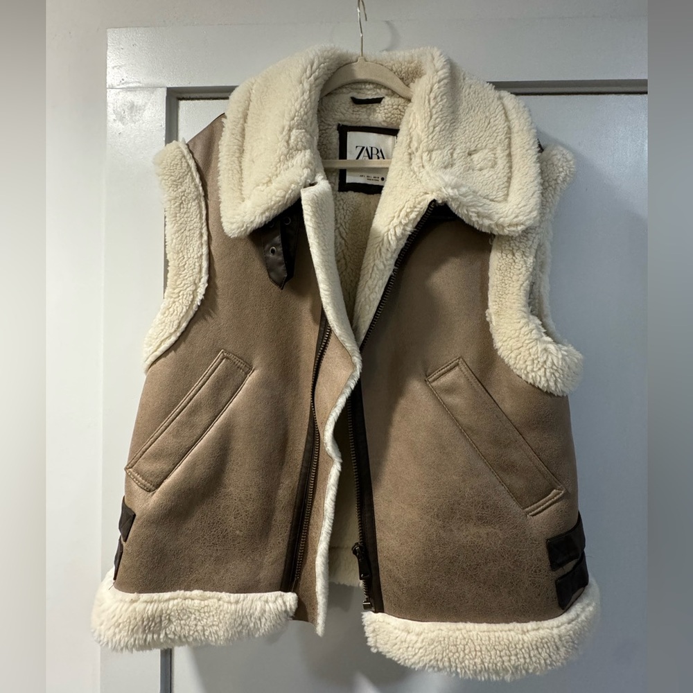 ZARA COMBINATION DOUBLE FACE FLEECE VEST